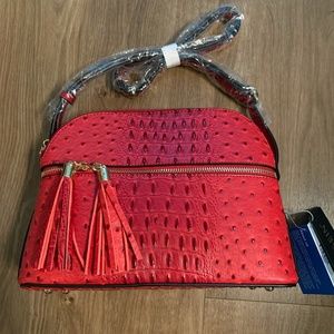 NWT Red Faux Alligator Skin Crossbody Purse